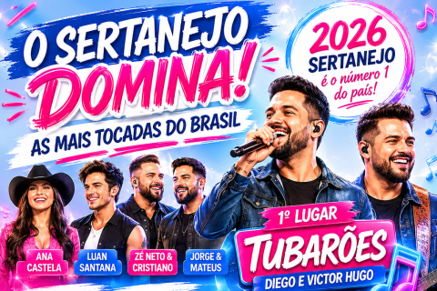 Ranking das músicas sertanejas mais tocadas do Brasil em 2026